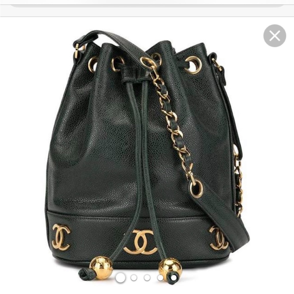 Drawstring Vintage Chanel caviar. Original heavy gold hardware in 1993